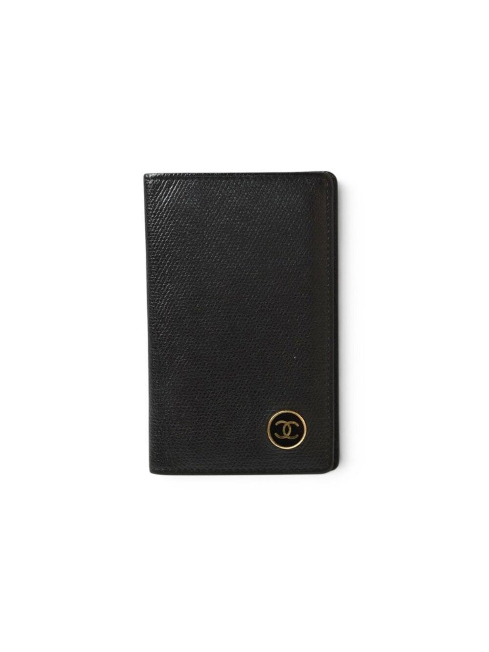 Chanel Card Case Business Vintage Coco Buttons Black